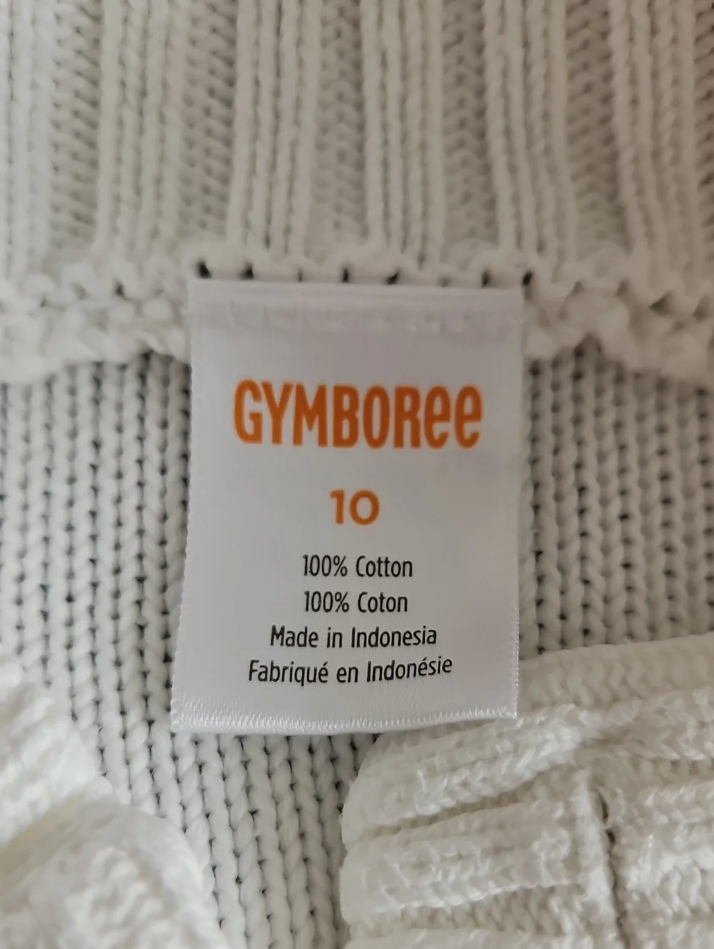 Gymboree Cream Cable Knit Sweater. Fisherman Core. Size 10.  100% Cotton.